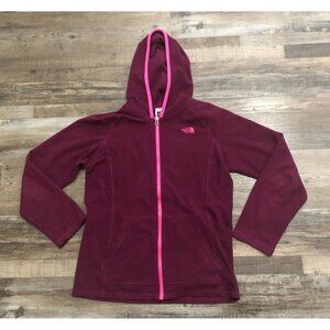 The North Face Youth Girls XL Purple Full Zip Hooded Fleece Jacket